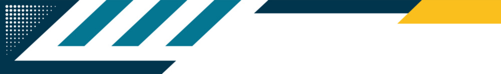 Obraz premium Abstract geometric lines in dark blue turquoise and yellow halftones footer stripes