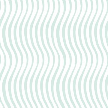 Minimalist seamless pattern with vertical pastel teal wavy lines, seamless