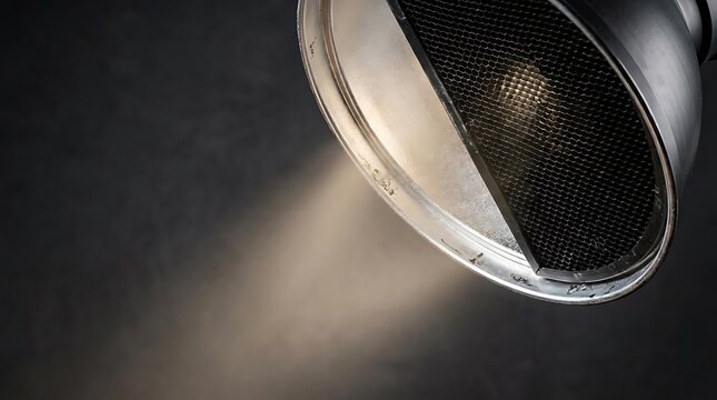 Studio strobe light with honeycomb grid.