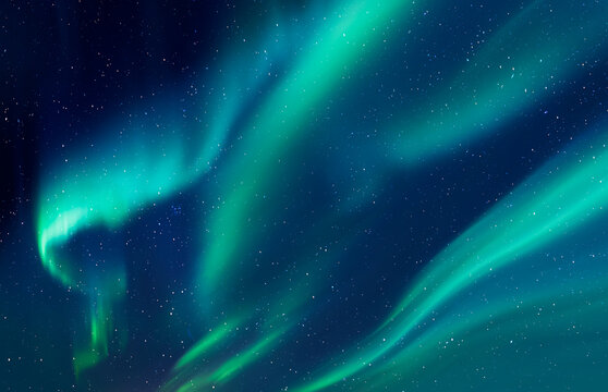 Northern lights or Aurora borealis in the sky - Tromso, Norway