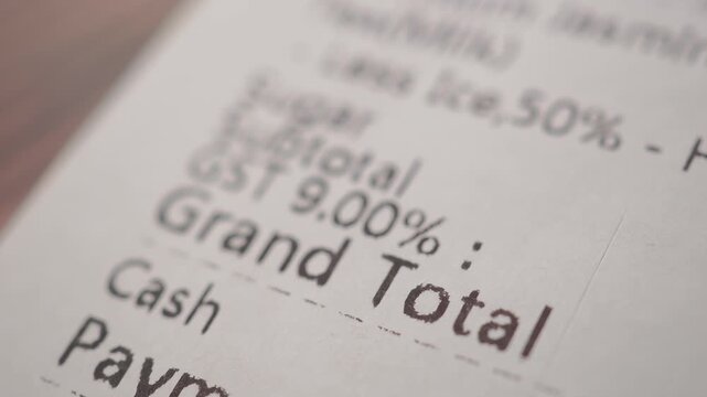 Receipt shows final total and taxes for a recent purchase