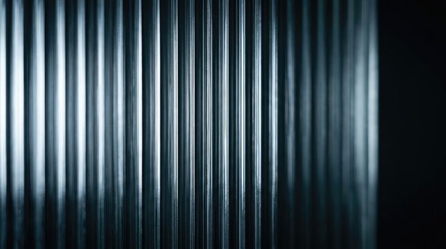Abstract Metallic Ribbed Background with Dramatic Lighting and Copy Space