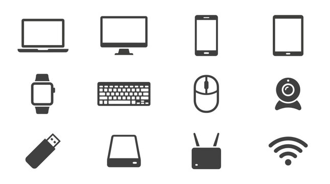 Fvg style minimalist vector device icons