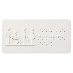 Fototapeta premium Inclusive Accessibility Sign with Pictograms and Braille Text
