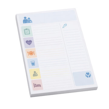 Lifestyle Planning Notepad With Family and Health Icons