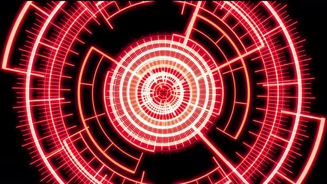 HUD Rader Radial Graph Scan Circle Blinking Red Sound Animation Loop