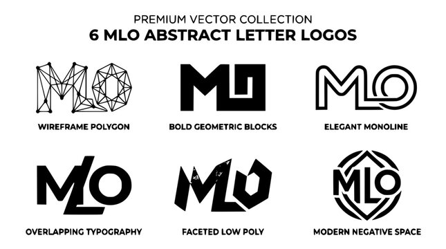 MLO Abstract Letter Logo Collection Six Unique Vector Monogram Templates