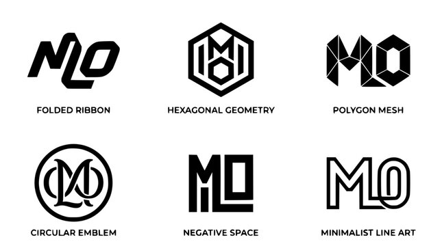 Creative MLO Monogram Logo Vector Set Six Modern Business Logo Styles
