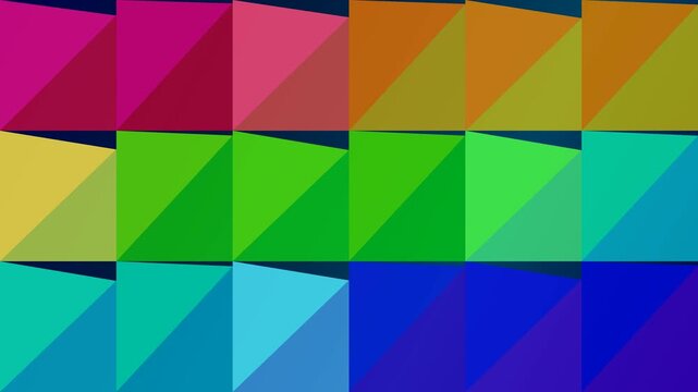 Abstract colorful geometric triangle pattern background with rainbow gradients and low poly style