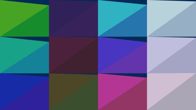 Abstract colorful geometric mosaic grid background with vibrant square and triangle tiles for modern design