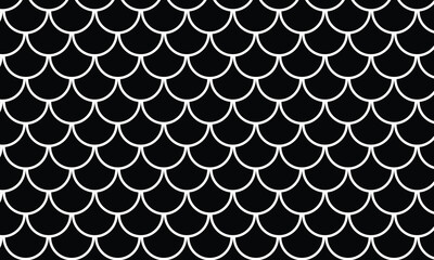 abstract white outline fish scale pattern on dark can be used print, cover, background, banner, poster. © shajada