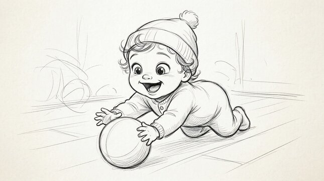 Happy Baby Crawling
