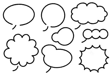 Obraz premium 手書きの吹き出しイラストセット