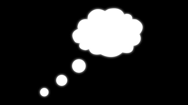 Blank Speech Dialogue animation, white speech bubble, bubble talk cartoon, Animation of Thinking cartoon cloud 4K