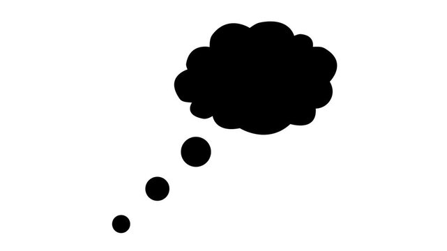 Blank Speech Dialogue animation, white speech bubble, bubble talk cartoon, black on white 4k