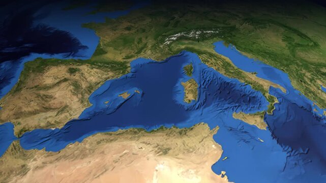 Animated Flight Path Map from Madrid Spain to Delhi India