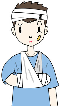 健康障害のイラスト - 怪我・負傷・怪我人