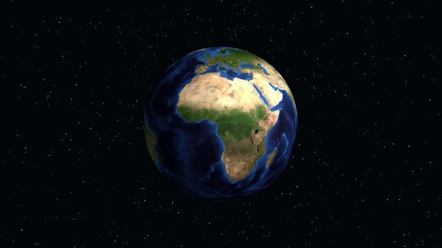 3D Earth Animation Zooming into Surgut Russia with Geographic Data Overlay