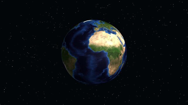Earth Zoom Animation Transitioning from Space to Bilbao Spain
