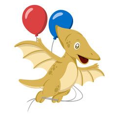 Pterodactyl Dinosaur with Balloons © Gladys