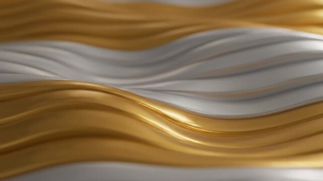 Abstract Golden Silver Waves Motion Background
