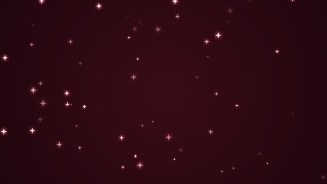 Floating glowing stars on a dark maroon background