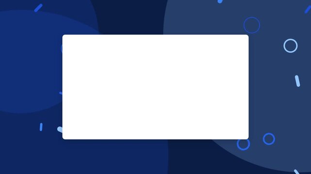 Minimalist white rectangle on blue motion frame