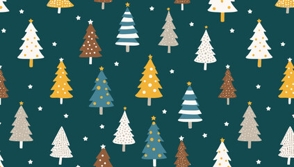 Obraz premium Christmas tree icon set of pine silhouette 