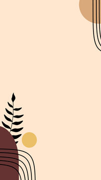 Elegant Vertical Botanical Banner Background with Organic Leaf Elements