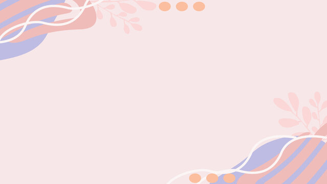 Soft Pastel Floral Background with Elegant Decorative Corner Elements