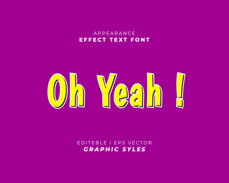 Oh yeah 3D editable text effect graphic style with typography editable appearance creative branding lettering illustration template headline advertising marketing