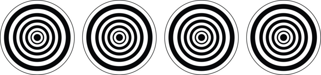 Fototapeta premium Black and White Concentric Circle Target Icons