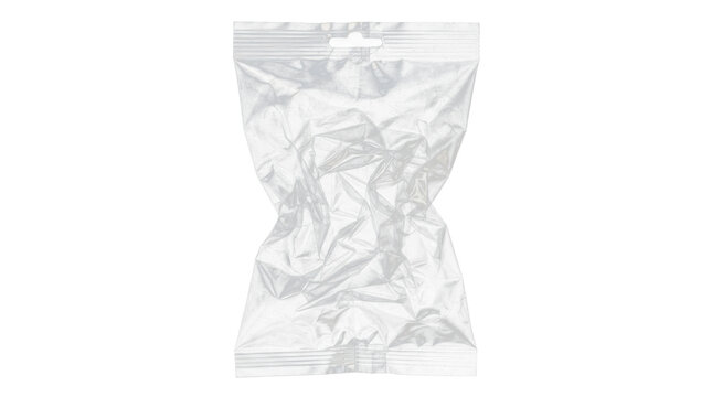 Crumpled Transparent Plastic Bag on Black Background