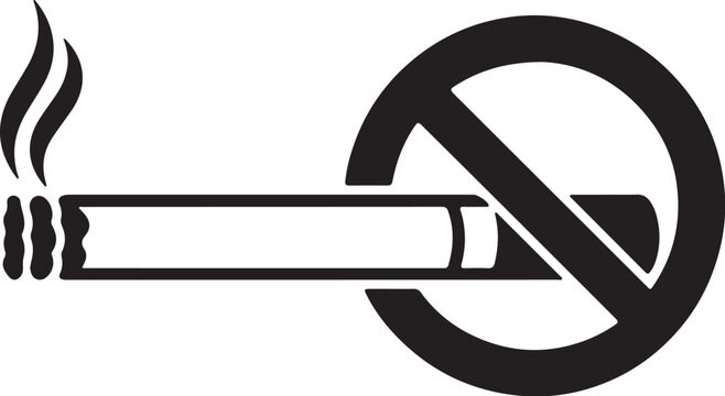 Prohibition sign with a cigarette silhouette symbolizing no smoking allowed cigarette prohibition forbidden restricted illustration addiction regulatory restriction prohibit