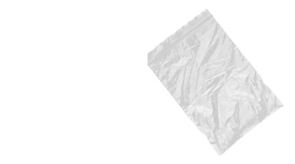 Naklejka premium Crumpled Plastic Ziplock Bag Close-up Black and White