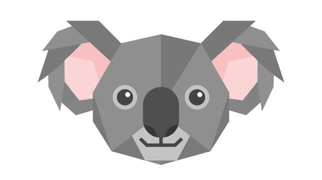 Geometric Koala Face - Low Poly Style