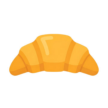Fresh Golden Butter Croissant Pastry Flat Vector Illustration Isolated