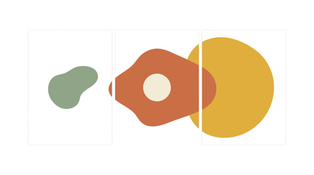 Abstract Organic Shapes Triptych