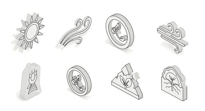 Various icons and symbols drawing.