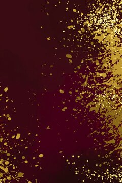 Luxury Burgundy Background with Gold Glitter Splash Elegant Abstract Festive Design