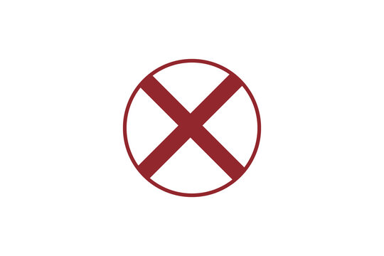 Red Circular X Mark Icon for Warning, Prohibition, and Cancellation