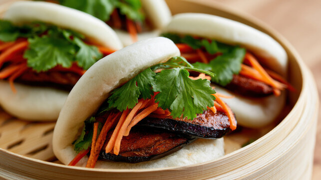transparent smoky paprika eggplant bao fluffy steamed buns