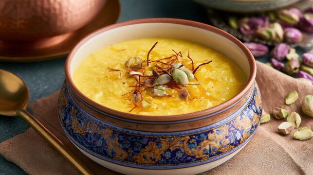 luxurious saffron cardamom rice pudding inspired by persian cuisine