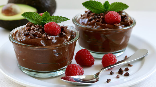 healthy cacao nib avocado mousse dessert recipe