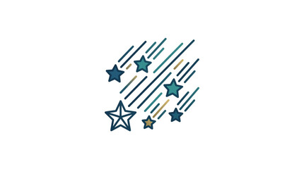 Colorful shooting stars and streaks illustration. © edd