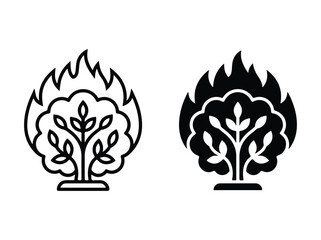 Fototapeta premium Burning Bush Icon Simple Illustration for Religious or Spiritual Concepts