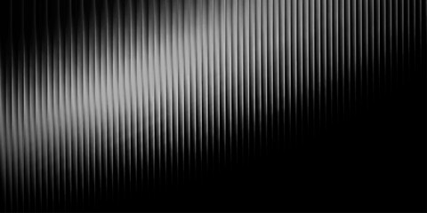 A striking monochromatic background features a pattern of vertical lines with a metallic sheen, fading from bright silver to deep black, creating a sophisticated and abstract visual. © Asad Visuals
