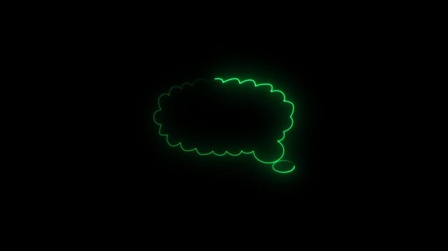 Glowing neon line Cloud with rain icon isolated on black background. Rain cloud precipitation with rain drops. 4K Video motion graphic animation