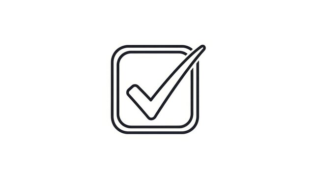 Checked checkbox icon with black checkmark sign in square box