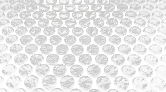 Close-Up of Shiny Circular Objects in Uniform Grid Pattern